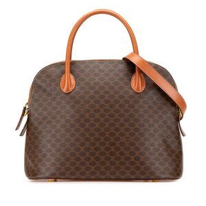 CELINE Brown Leather Shoulder Bag